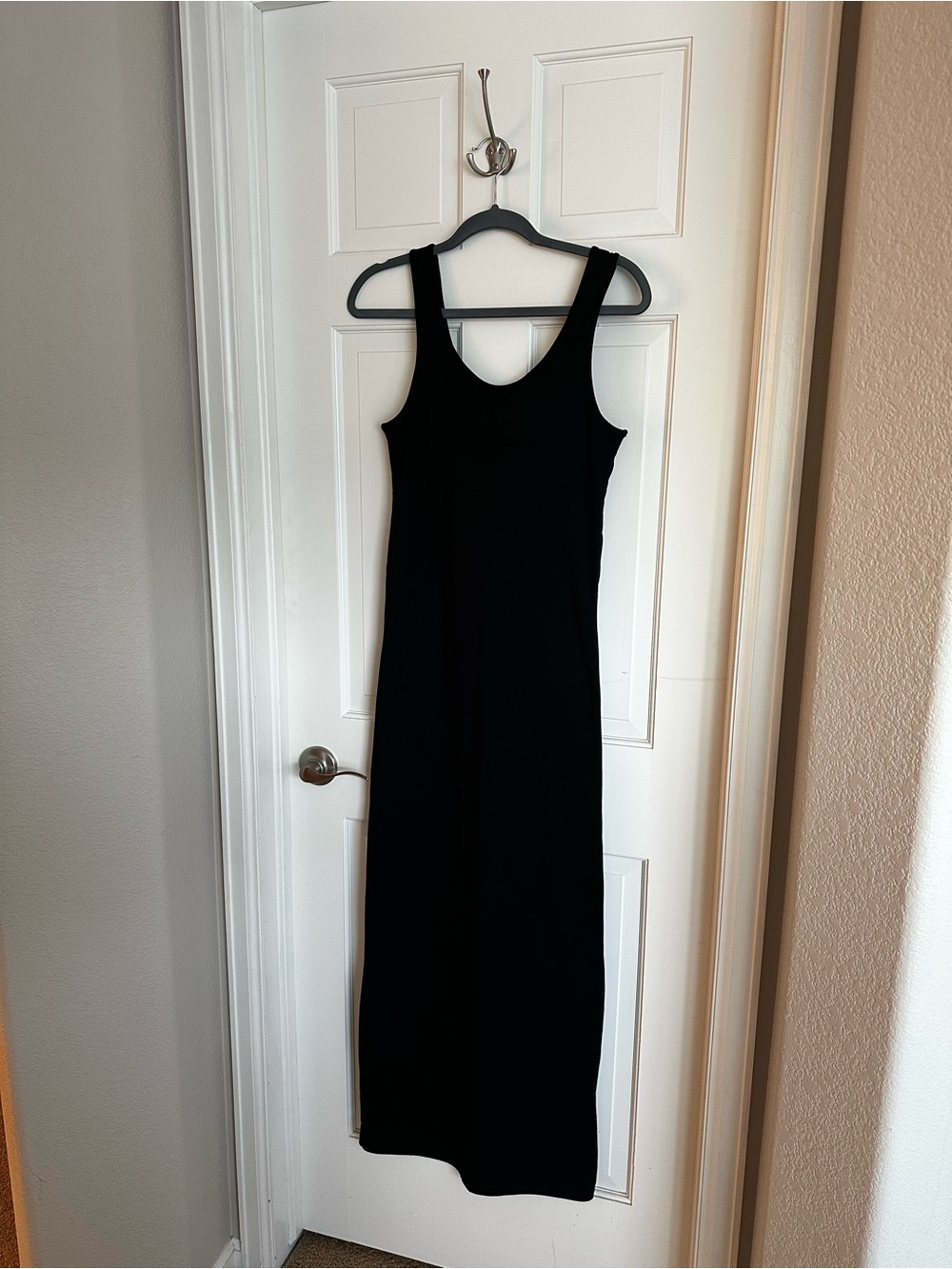 Maternity Bumpsuit Black Scoop-Neck Maxi Dress